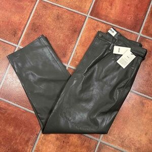 NWT AGOLDE Recycled Leather 90's Pinch Waist Pants Size 34